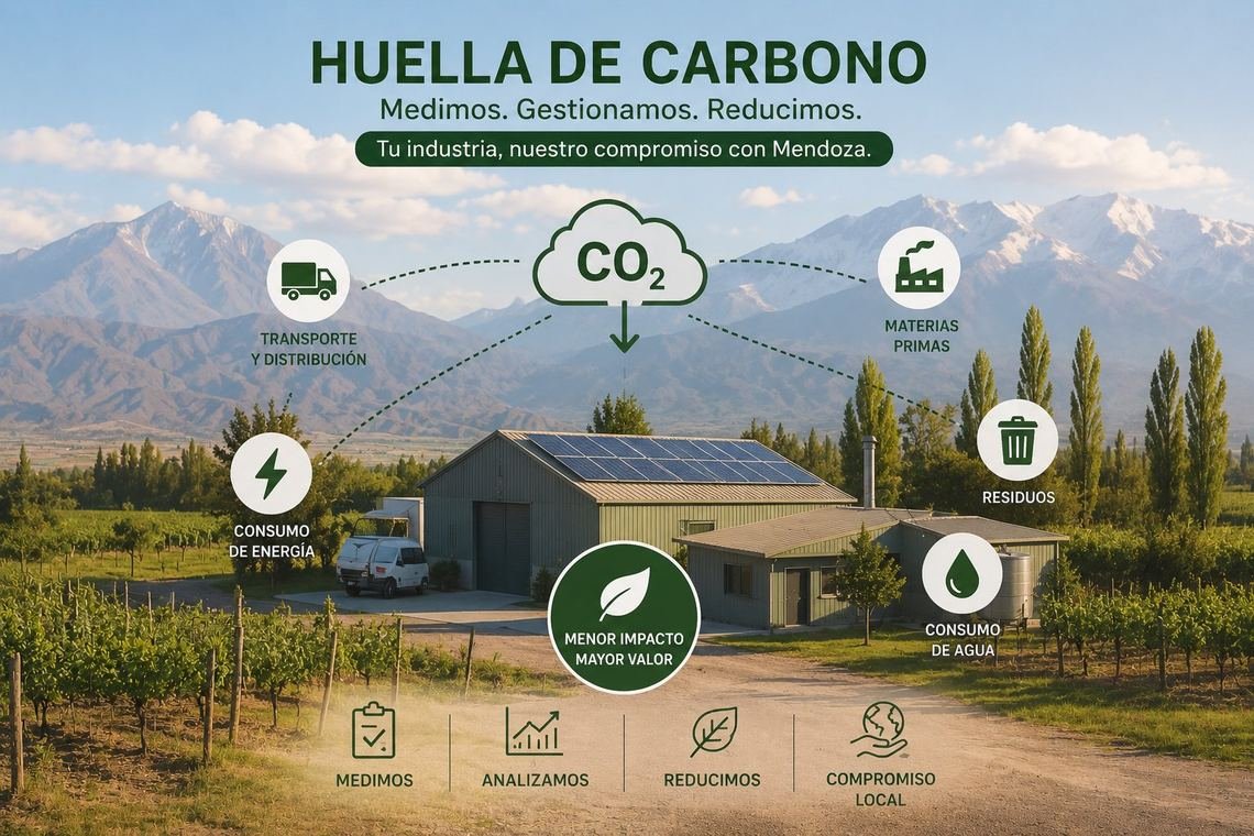 Bodega vitivin&iacute;cola en Mendoza — huella de carbono